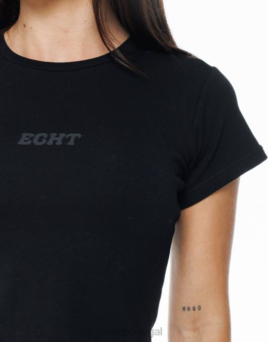 ECHT camiseta básica para bebê preto roupas mulheres P22N275