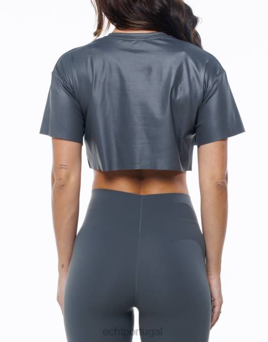 ECHT camiseta cropped cinza roupas mulheres P22N472