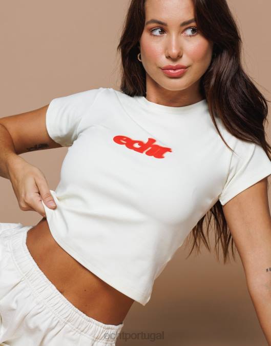 ECHT camiseta de bebê borrada off white roupas mulheres P22N110