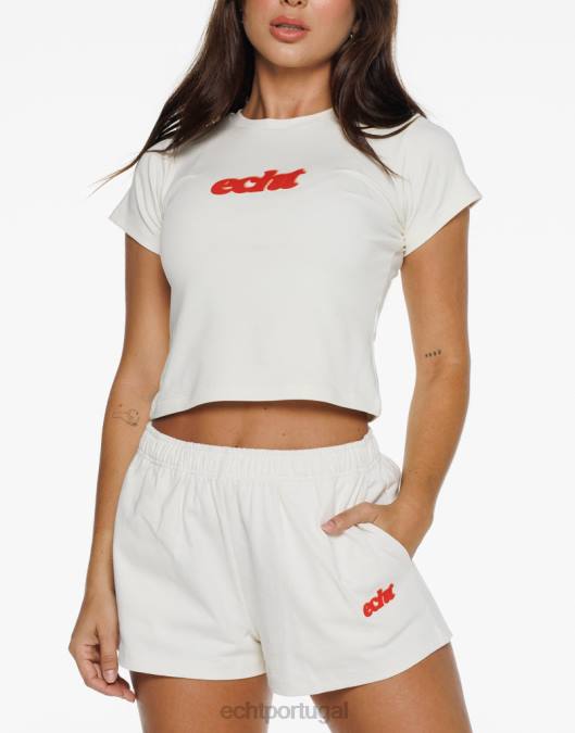 ECHT camiseta de bebê borrada off white roupas mulheres P22N110