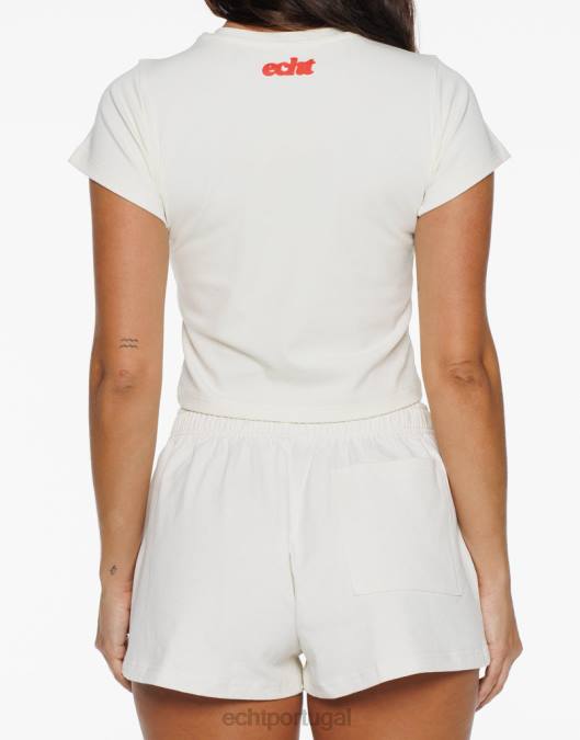 ECHT camiseta de bebê borrada off white roupas mulheres P22N110