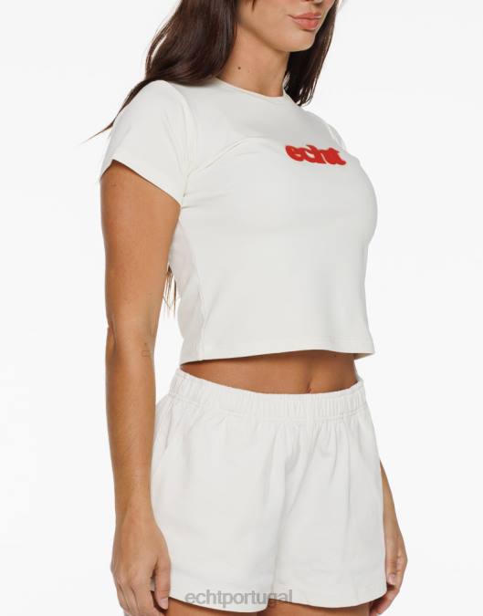 ECHT camiseta de bebê borrada off white roupas mulheres P22N110