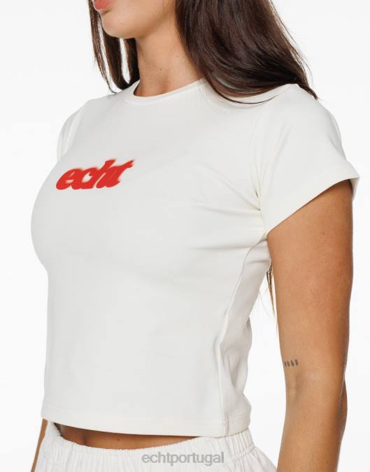 ECHT camiseta de bebê borrada off white roupas mulheres P22N110