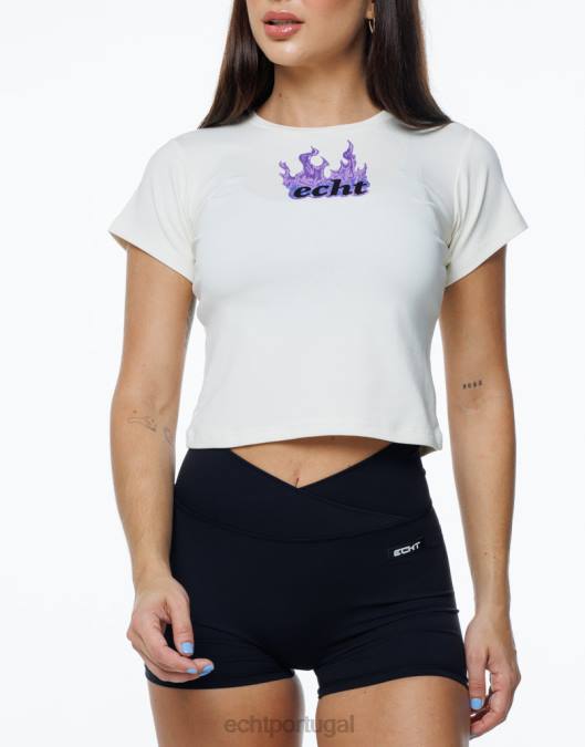 ECHT camiseta de bebê de fogo branco roupas mulheres P22N195