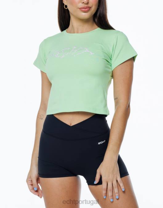 ECHT camiseta de bebê terror verde limão roupas mulheres P22N280