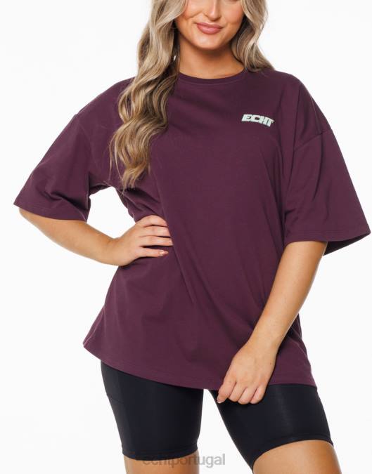 ECHT camiseta de corrida ameixa roxa roupas mulheres P22N432