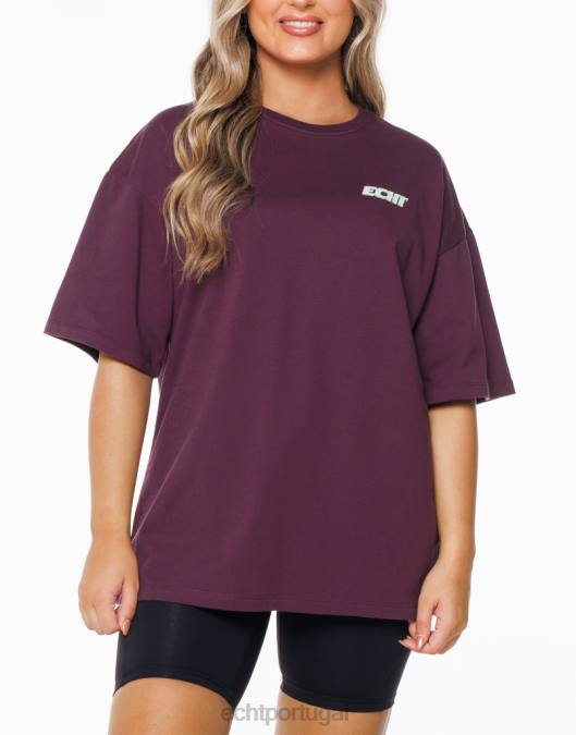 ECHT camiseta de corrida ameixa roxa roupas mulheres P22N432