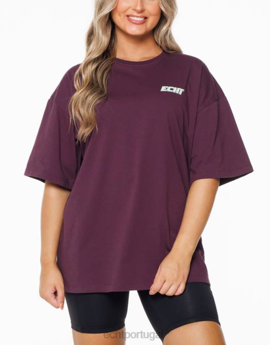 ECHT camiseta de corrida ameixa roxa roupas mulheres P22N432