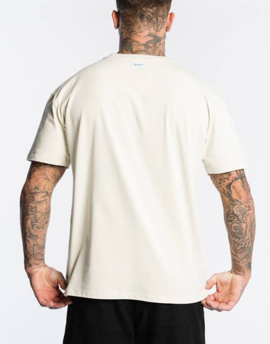 ECHT camiseta de fogo creme branco bolsa homens P22N577