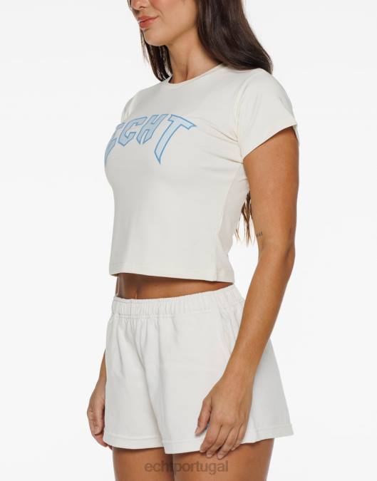 ECHT camiseta de passeio para bebê creme branco roupas mulheres P22N129