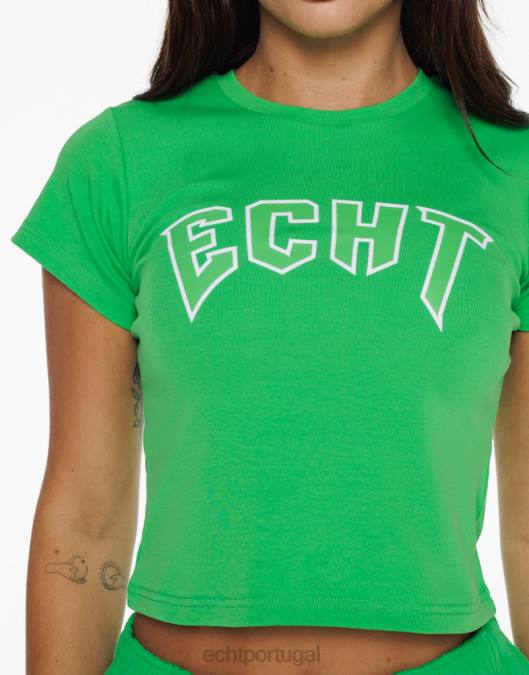 ECHT camiseta de passeio para bebê verde clássico roupas mulheres P22N128