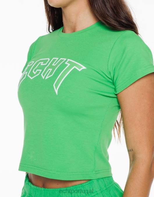 ECHT camiseta de passeio para bebê verde clássico roupas mulheres P22N128