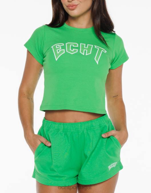 ECHT camiseta de passeio para bebê verde clássico roupas mulheres P22N128