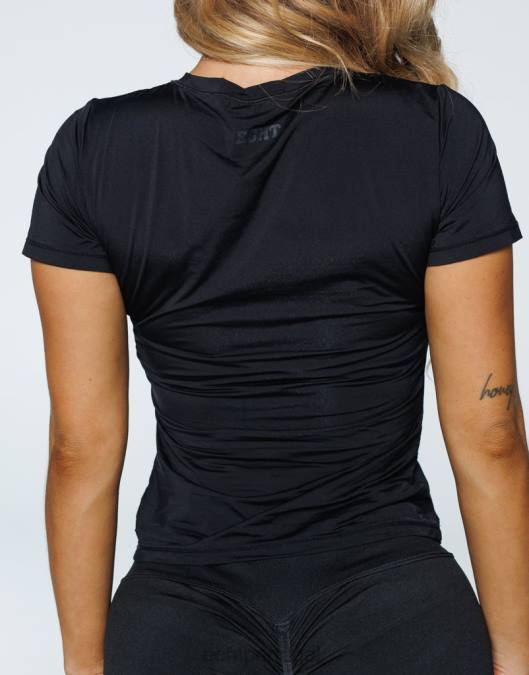 ECHT camiseta de suavização de forma preto roupas mulheres P22N158