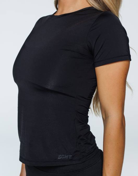 ECHT camiseta de suavização de forma preto roupas mulheres P22N158