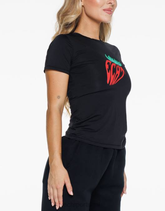 ECHT camiseta em formato de morango preto roupas mulheres P22N169