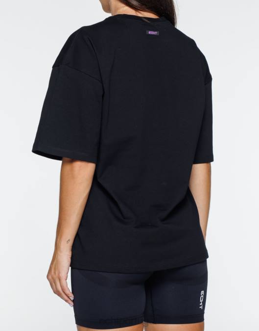 ECHT camiseta grande de fogo preto roupas mulheres P22N192