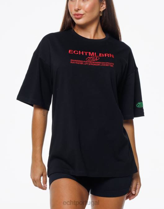 ECHT camiseta grande mlbrn preto roupas mulheres P22N94