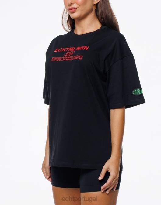 ECHT camiseta grande mlbrn preto roupas mulheres P22N94