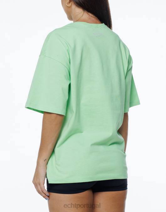 ECHT camiseta grande terror verde limão roupas mulheres P22N225