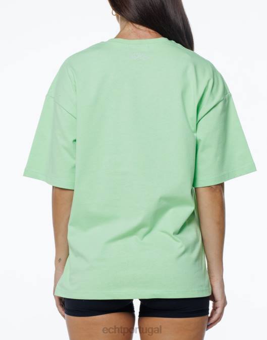 ECHT camiseta grande terror verde limão roupas mulheres P22N225