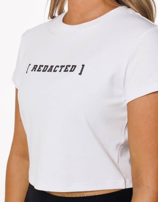 ECHT camiseta recortada editada branco roupas mulheres P22N339