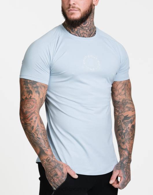 ECHT camiseta slim de carbono azul bolsa homens P22N610