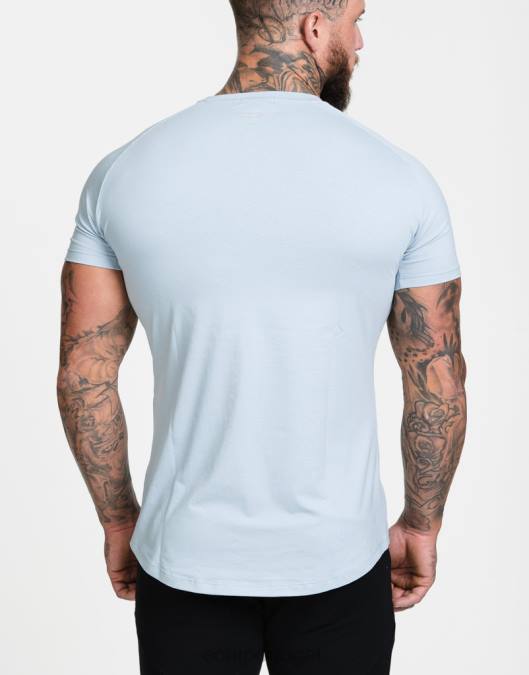 ECHT camiseta slim de carbono azul bolsa homens P22N610