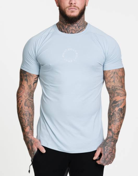 ECHT camiseta slim de carbono azul bolsa homens P22N610