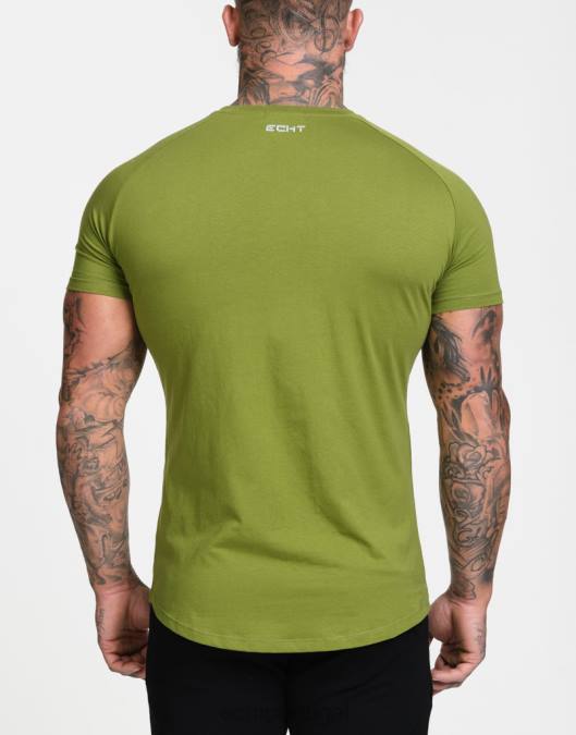 ECHT camiseta slim de carbono verde cáqui bolsa homens P22N609