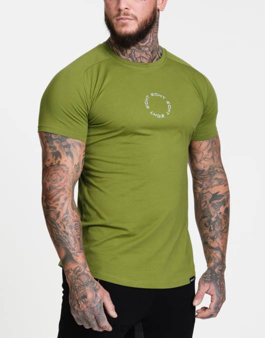 ECHT camiseta slim de carbono verde cáqui bolsa homens P22N609