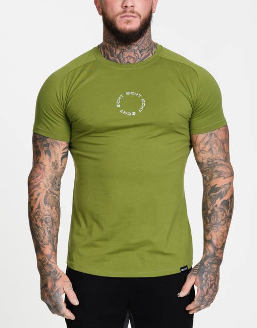 ECHT camiseta slim de carbono verde cáqui bolsa homens P22N609