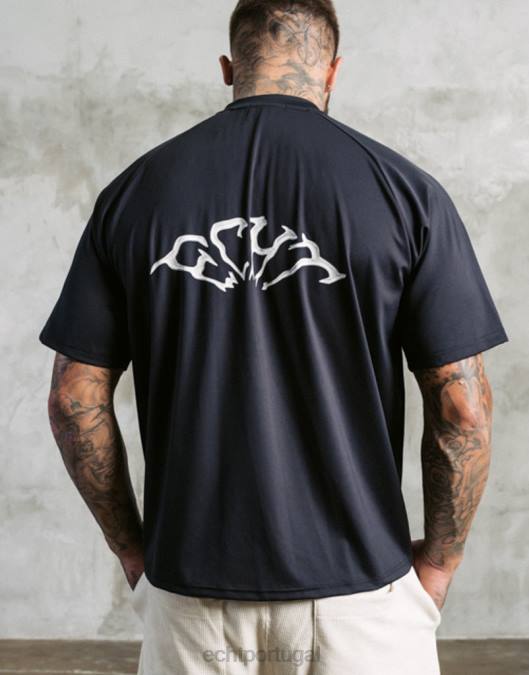 ECHT camiseta terror preto bolsa homens P22N584