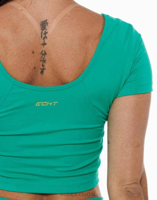 ECHT camiseta ultra verde esmeralda roupas mulheres P22N438