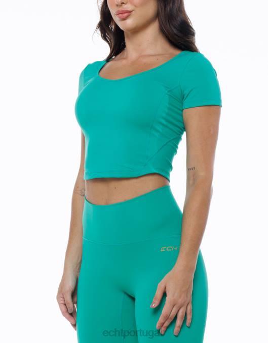 ECHT camiseta ultra verde esmeralda roupas mulheres P22N438