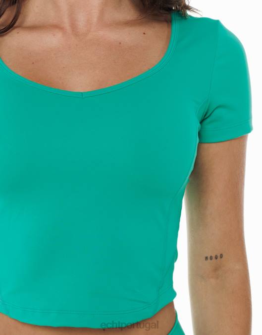 ECHT camiseta ultra verde esmeralda roupas mulheres P22N438