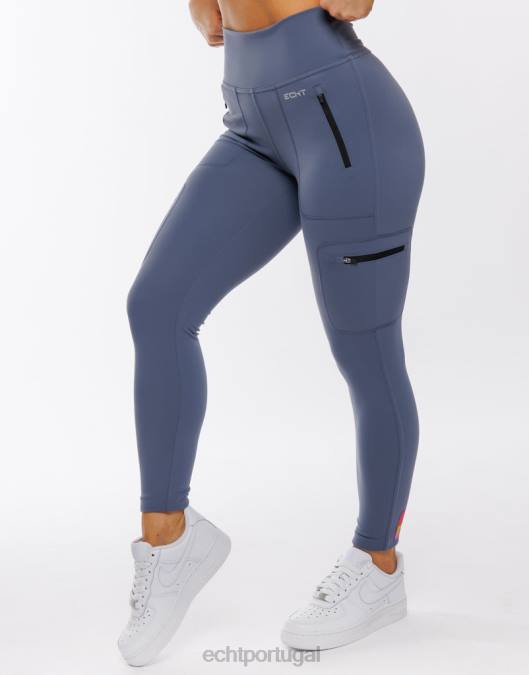 ECHT explorar leggings pedra azul roupas mulheres P22N508