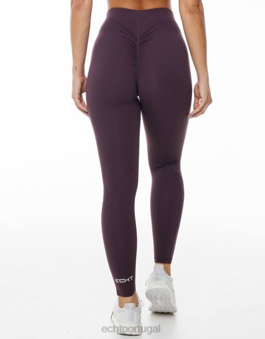 ECHT formar leggings scrunch ameixa roupas mulheres P22N341