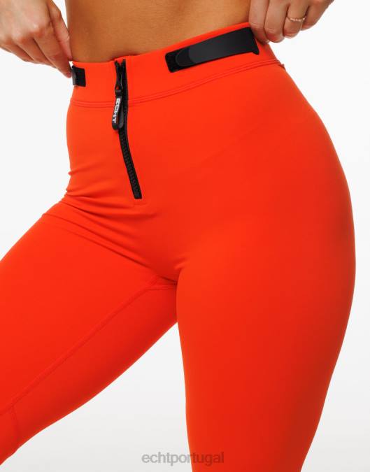 ECHT formar leggings scrunch laranja ensolarado roupas mulheres P22N490