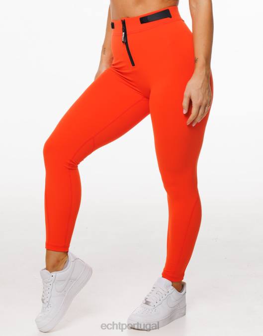 ECHT formar leggings scrunch laranja ensolarado roupas mulheres P22N490