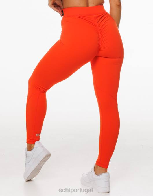 ECHT formar leggings scrunch laranja ensolarado roupas mulheres P22N490