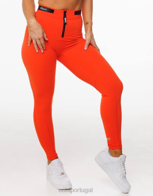 ECHT formar leggings scrunch laranja ensolarado roupas mulheres P22N490