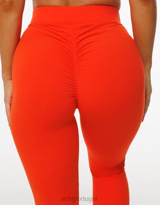 ECHT formar leggings scrunch laranja ensolarado roupas mulheres P22N490