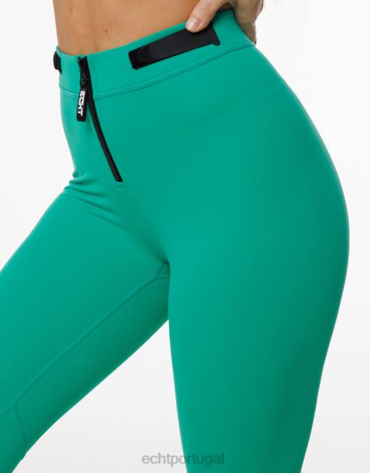 ECHT formar leggings scrunch verde esmeralda roupas mulheres P22N489