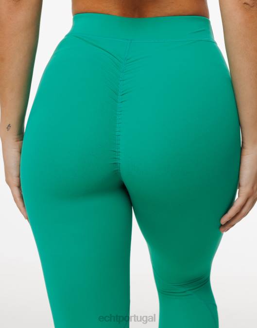 ECHT formar leggings scrunch verde esmeralda roupas mulheres P22N489