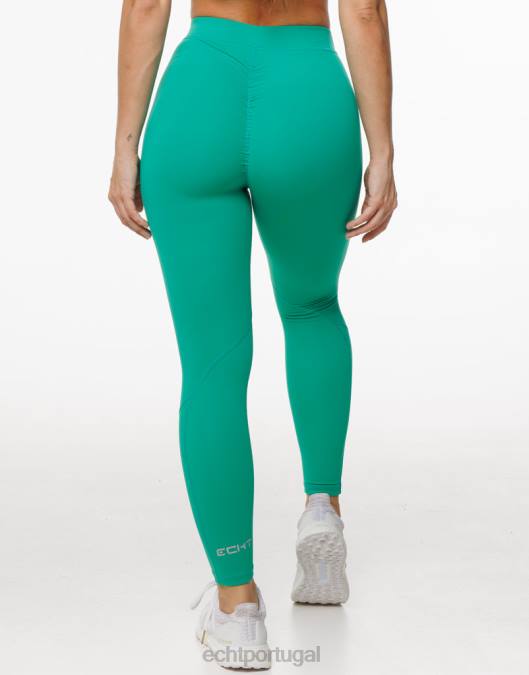 ECHT formar leggings scrunch verde esmeralda roupas mulheres P22N489