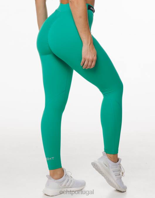 ECHT formar leggings scrunch verde esmeralda roupas mulheres P22N489