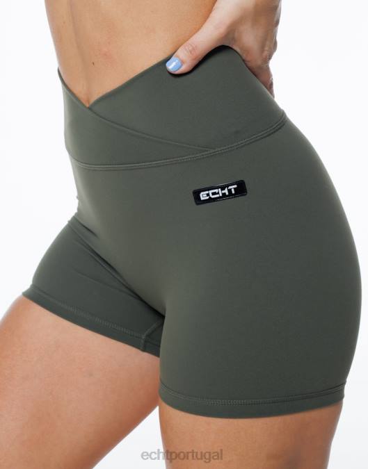 ECHT hiper shorts cáqui roupas mulheres P22N351