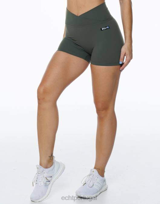 ECHT hiper shorts cáqui roupas mulheres P22N351