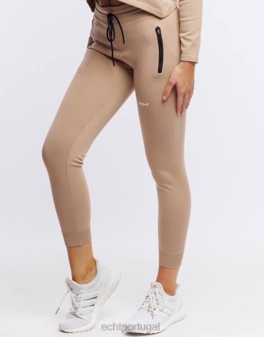 ECHT joggers de malha fase creme branco roupas mulheres P22N516